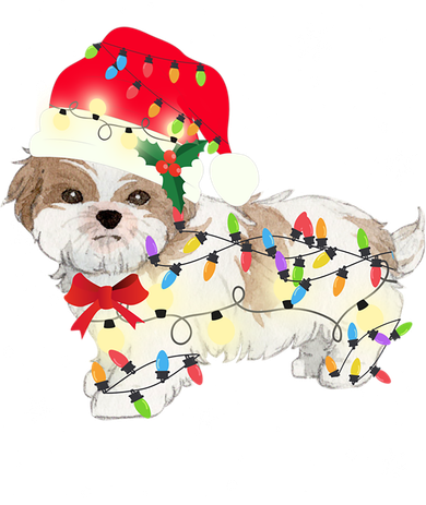 Shih Tzu Dog Christmas Light Xmas Mom Dad Funny Gift Great Gift Toddler T-Shirt