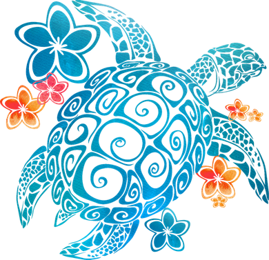 Sea Turtle Floral Tropical Pattern Kids T-Shirt