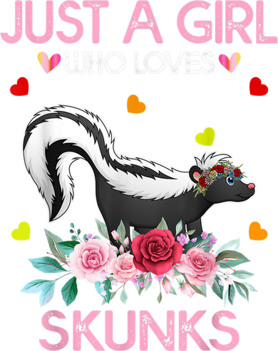 Skunk Tees For Women Grils Gift Just A Girl Who Loves Skunks Flat Bill Trucker Hat