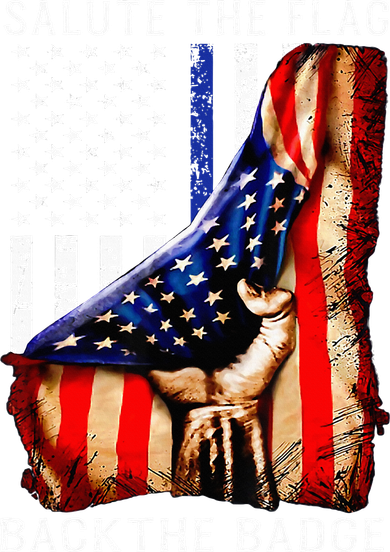 Salute The Flag Back The Badge Flag Police Hand Tumbler