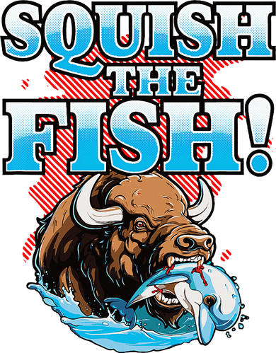 SQUISH THE FISH bison eating dolphin food chain fantasy Hat