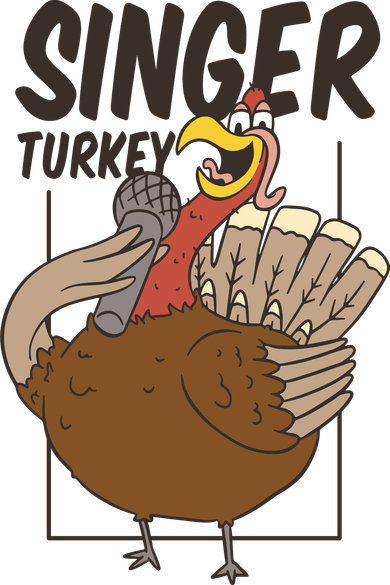 Singer Turkey Funny Thanksgiving Kids T-Shirt
