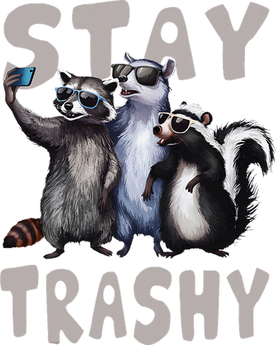 Stay Trashy Funny Raccoon Opossum Skunk Toddler Long Sleeve