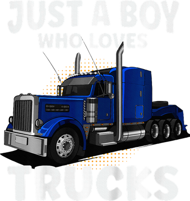Semi Truck Just A Who Loves Trucks Cool Truck Kids Hoodie