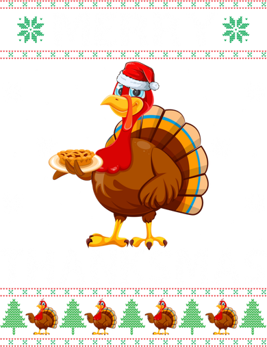 Santa Turkey Merry Thanksmas Thanksgiving Ugly Xmas Sweater Tote Bag