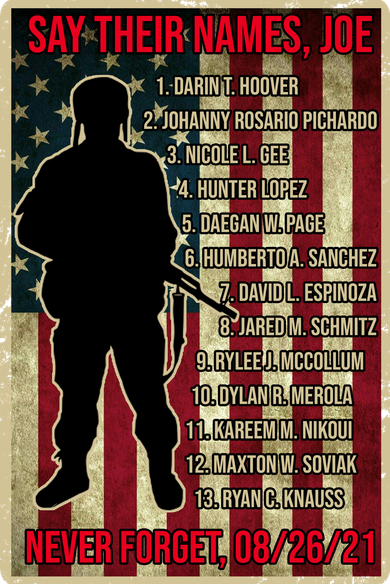 Say Their Names Joe Of 13 Fallen Soldiers Tribute Magnet