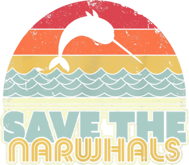 Save The Narwhals Gift Retro Style Narwhal Meaningful Gift Kids Sweatshirt
