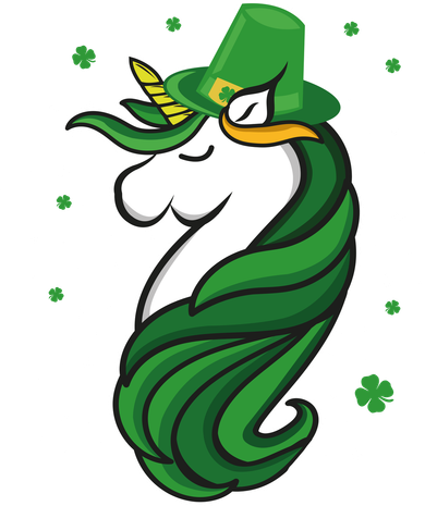 St. Patrick's Day Unicorn Button