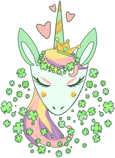 Cute St Patrick's Day Unicorn Shamrocks Clovers Button