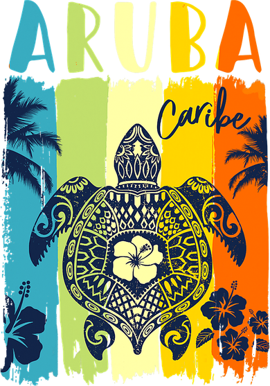 Sea Turtle Retro Aruba Caribe Family Vacation Toddler T-Shirt