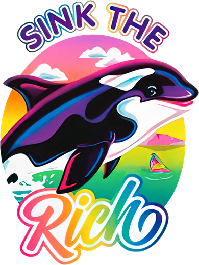 Sink The Rich Gladys Killer Whale The Yacht Sinking Orca Rainbow Doggie Tank