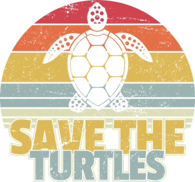 Save The Turtles Retro Style Doggie Tank
