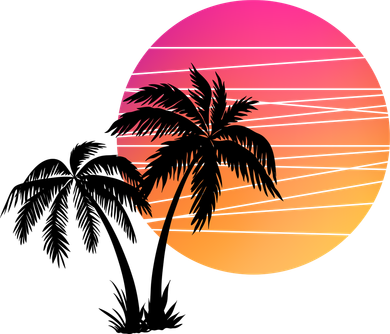 Sunset Palm Trees Baby Bodysuit