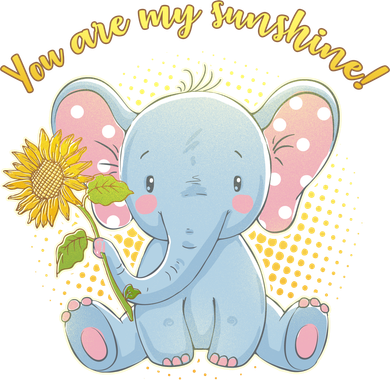 Cute Sunflower Elephant Sunshine  Women's Hoodie