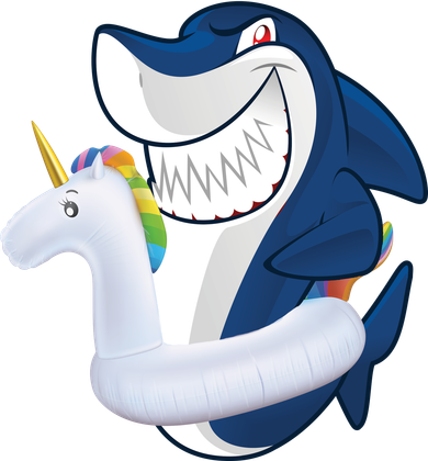 Shark Unicorn Float Pool Party Santa Hat