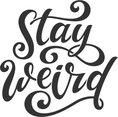 Stay Weird Funny Hand Drawn Calligraphy Apron