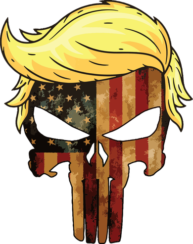 Skull With Iconic Trump Hair President Flag America Backpack