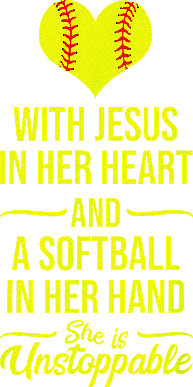 Softball With Jesus In Her Heart Softball Pitcher Toddler T-Shirt