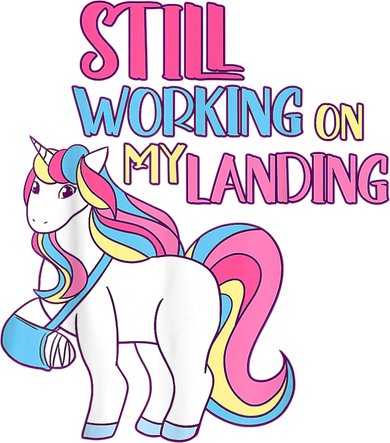 Still Working On My Landing Injury Broken Arm Cute Unicorn Kids Hoodie