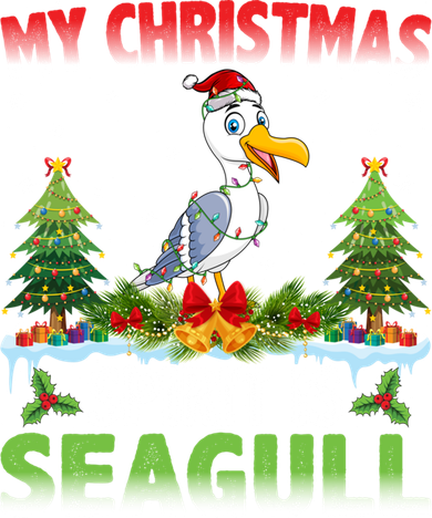 Seagull Wearing Santa Hat My Christmas Spirit Is Seagull Cute Gift Golf Towel