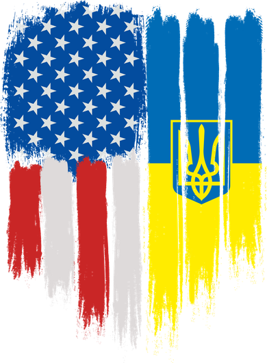 Stand With Ukraine Painted Distressed USA Ukrainian Flags Coaster