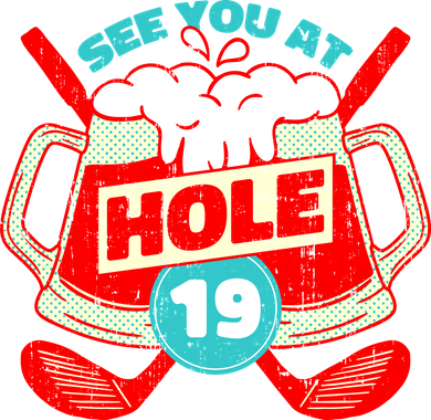 See You At Hole 19 Funny Golfer Golf Golfing Santa Hat