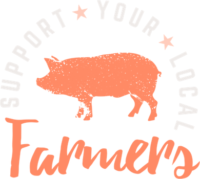 Support Your Local Farmers (Pig) Funny Gift Farming Gift Cute Gift Kids T-Shirt