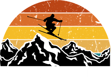 Ski You Later Skiing Retro Sunset Mountain Women's Hoodie