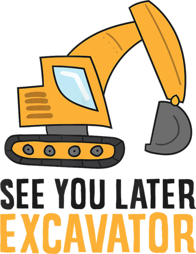 See You Later Excavator Boy Excavator Baby Bodysuit