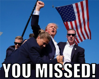 Trump 2024 You Missed Gun Shot At Pennsylvania Rally Tote Bag