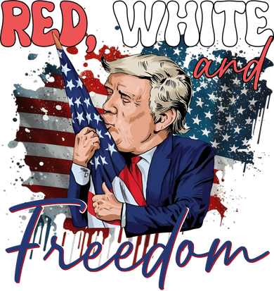 Trump 4th Of July Red White And Freedom Donald Trump Fourth Of July Hoodie