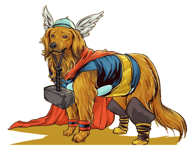 Thor Almighty Dog Kids Long Sleeve Shirt