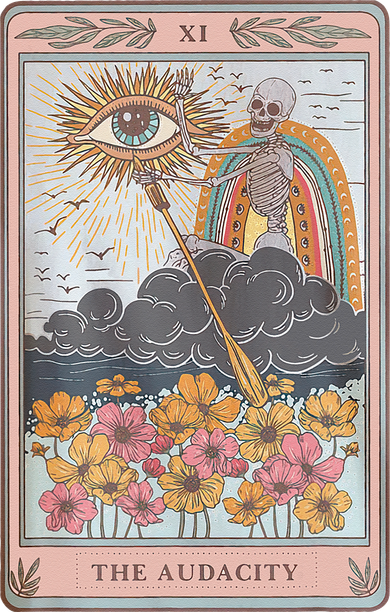 The Audacity Skeleton Tarot Card Sun Eye Aesthetic Kids T-Shirt