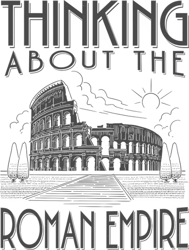 Thinking About The Roman Empire Funny Rome Meme Dad Joke Kids Sweatshirt