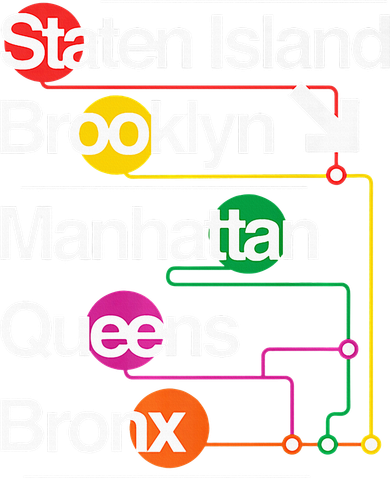 The Big Apple New York City Five Boroughs Nyc S.U.B.W.A.Y Map Tote Bag