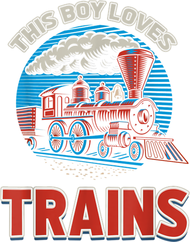 This Boy Loves Trains Locomotives And Wagon! Boys Train Toddler Long Sleeve