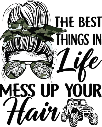 The Best Things In Life Mess Up Your Hair UTV SXS Funny Kids Long Sleeve Shirt