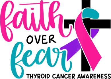 Thyroid Cancer Awareness Ribbon Faith Over Fear Christian Toddler T-Shirt