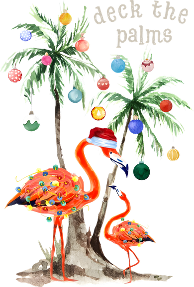 Tropical Christmas Deck The Palms Holiday Flamingo Backpack