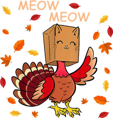 Thanksgiving Cat Fake Cat Meow Funny Thanksgiving Turkey Coaster
