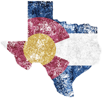 Texas Colorado Flag Family USA Home State Button