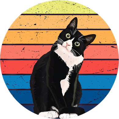 Tuxedo Cat Gift Retro Colors For Animal Lovers TShirt Tumbler