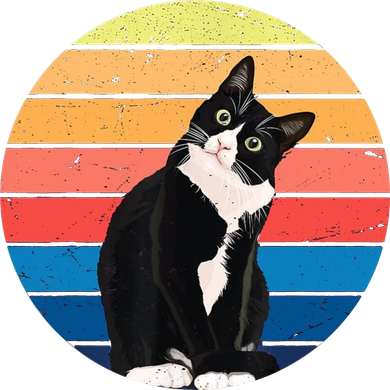 Tuxedo Cat Gift Retro Colors For Animal Lovers Women's T-Shirt