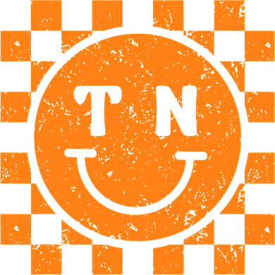 Tennessee Checkered Happy Face Football Season Game Day Beanie