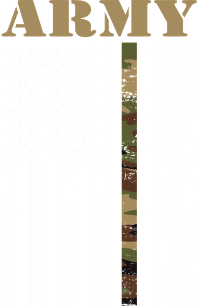 Thin Camo Line United States Army Flag Back Print T-Shirt