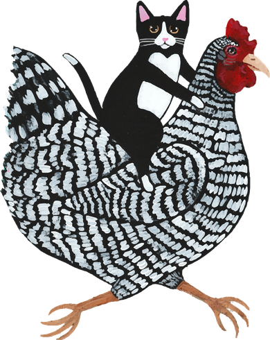 Tuxedo Cat On A Chicken Kids Sweatshirt