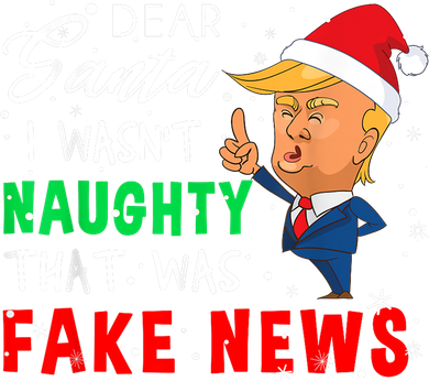 Trump Christmas Pajamas Dear Santa Fake News Kids T-Shirt