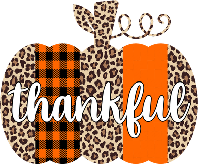 Thankful Cheetah Plaid Pumpkin Cute Holiday Women's Sweatshirt