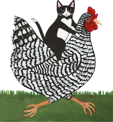 Tuxedo Cat Riding A Chicken Gift Kids Sweatshirt