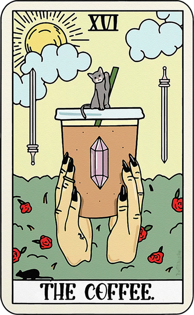 The Coffee Tarot Card Coffee Lover Caffeinated Witchy Hand Coffee Mug